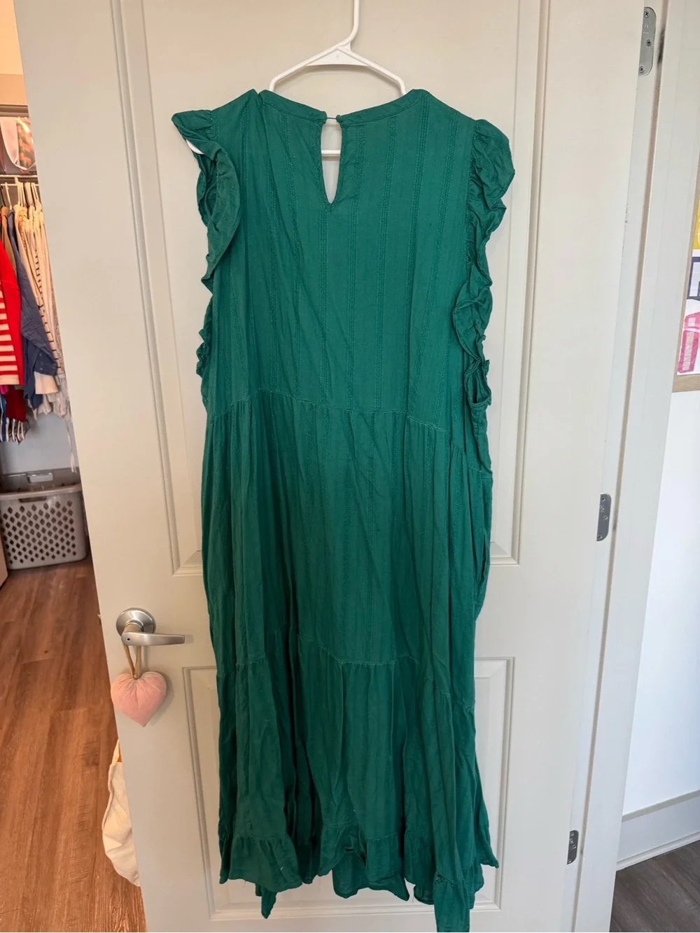 Universal Thread Sleeveless Ruffle Tiered Maxi Dress in Emerald Green